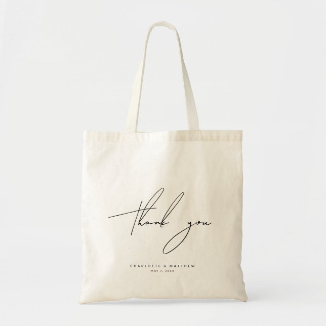 Tote Bag Merci Mariage minimaliste moderne (Devant)