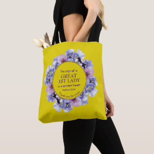 Tote Bag Merci PASTOR 1ère Dame Jaune Floral