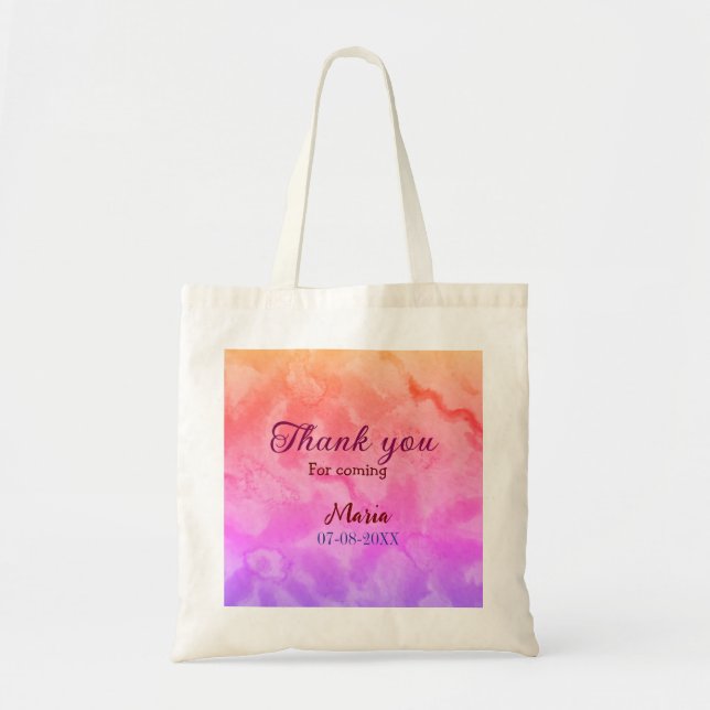 Tote Bag Merci pour la fête d'anniversaire à venir ajouter  (Devant)