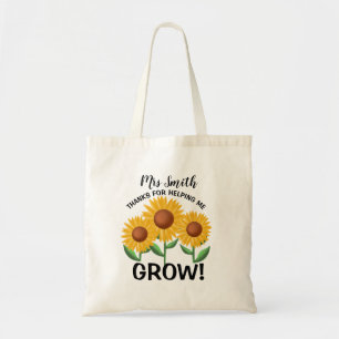 Tote Bag Merci pour nous aider à faire pousser du tournesol