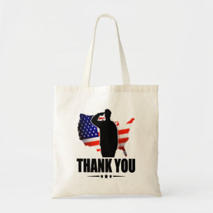 Tote Bag Merci pour votre drapeau Service American