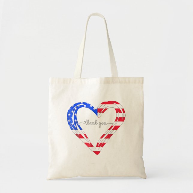 Tote Bag Merci pour votre drapeau Service American (Devant)