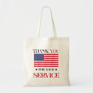 Tote Bag Merci Pour Votre Service American Flag