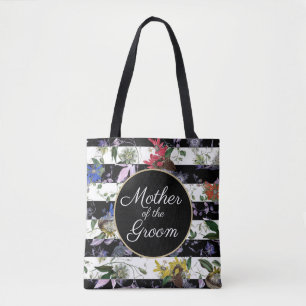Tote Bag Mère de la chambre des Fleurs blanches noires