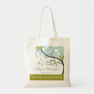 Tote Bag Mère de la faveur verte et bleue de jeune mariée
