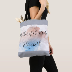 Tote Bag Mère de la mariée Cadeau rose bleu gris élégant