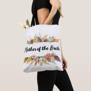 Tote Bag Mère de la mariée mariage automnal floral bordeaux