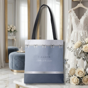 Tote Bag Mère de la Mariée Moderne   Luxueux Bleu Poussiére