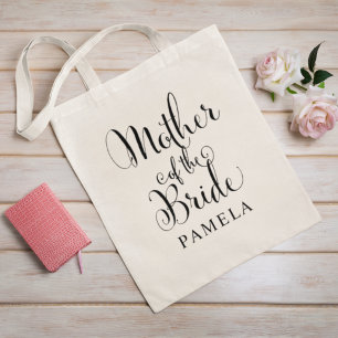 Tote Bag Mère de la mariée Noir Mariage personnalisé