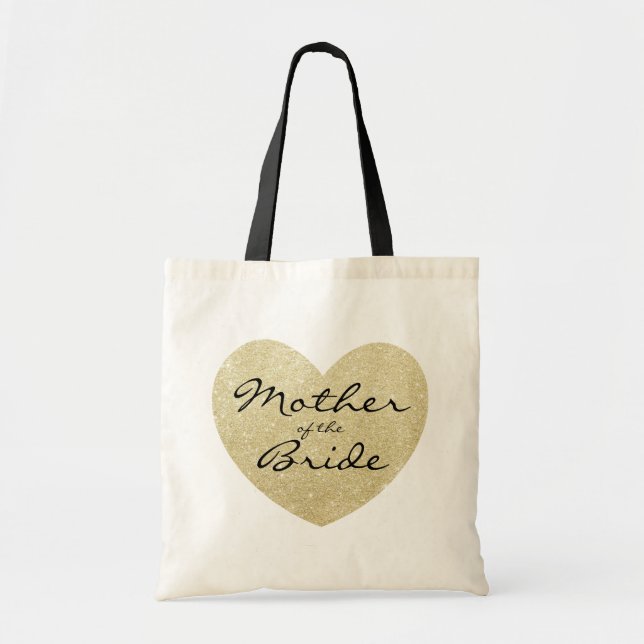 Tote Bag Mère de la mariée Personnaliser du coeur d'or (Devant)