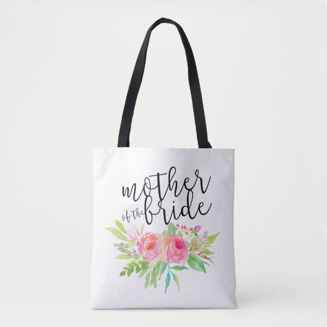 Tote Bag mère de la mariée rose floral (Devant)