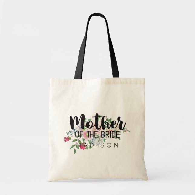Tote Bag Mère de la mariée Rose florale Mariage (Devant)
