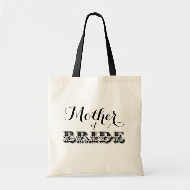 Tote Bag Mère De La Mariée-Rouge Fancy Design Texte (Devant)