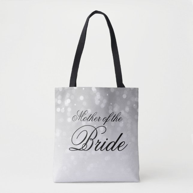 Tote Bag Mère De La Mariée Silver Bokeh Éclairage Étincelle (Devant)