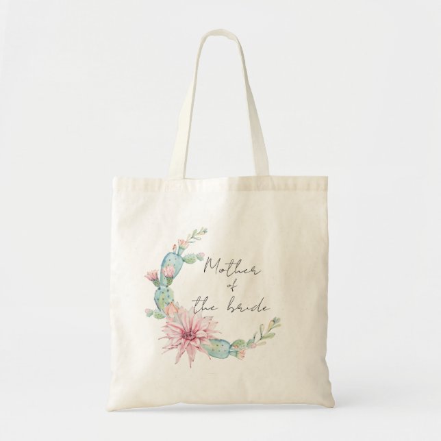 Tote Bag Mère de la mariée. Succulentes de mariage à l'aqua (Devant)