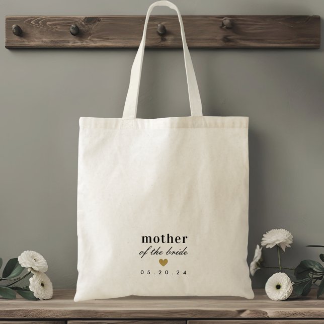 Tote Bag Mère du coeur d'or moderne de la mariée cadeau (Créateur téléchargé)
