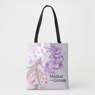 Tote Bag Mère Du Groom Fleur Hydrangea Personnalisée