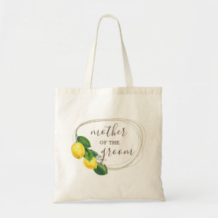 Tote Bag Mère du marié. Aquarelle mariage au citron