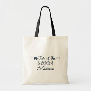 Tote Bag Mère du marié lettre manuscrite bleu marine mignon