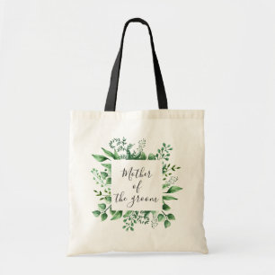 Tote Bag Mère du marié. Mariage à la verdure aquarelle