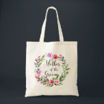 Tote Bag Mère du marié. Mariage tropical à fleurs roses<br><div class="desc">Aquarelle rose floral mariage sac fourre-tout tropical "Mère du marié". Veuillez me contacter si vous avez besoin d'autres articles.</div>