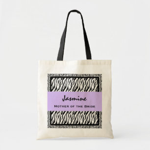 Tote Bag Mère du zèbre POURPRE blanc V14 de noir de jeune