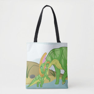 Tote Bag Mère et bébé parasaurolophus