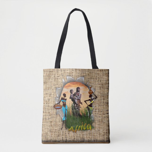 Tote Bag Mère et enfant d'Afrique (Devant)