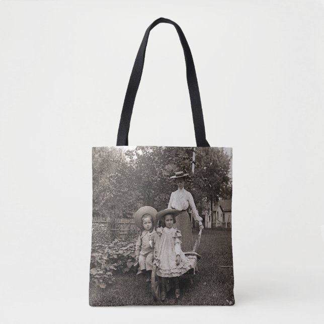 Tote Bag Mère Filles 1890 Jardin de jardinage (Devant)