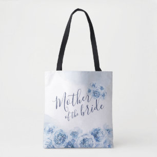 Tote Bag Mère florale personnalisée bleue de la mariée