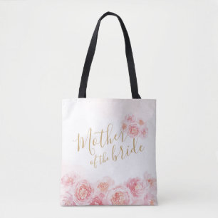 Tote Bag Mère florale personnalisée rose de la mariée