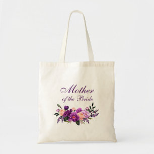 Tote Bag Mère florale pourpre ultra-violette de la jeune