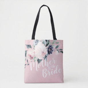 Tote Bag Mère florale rose personnalisée de la mariée