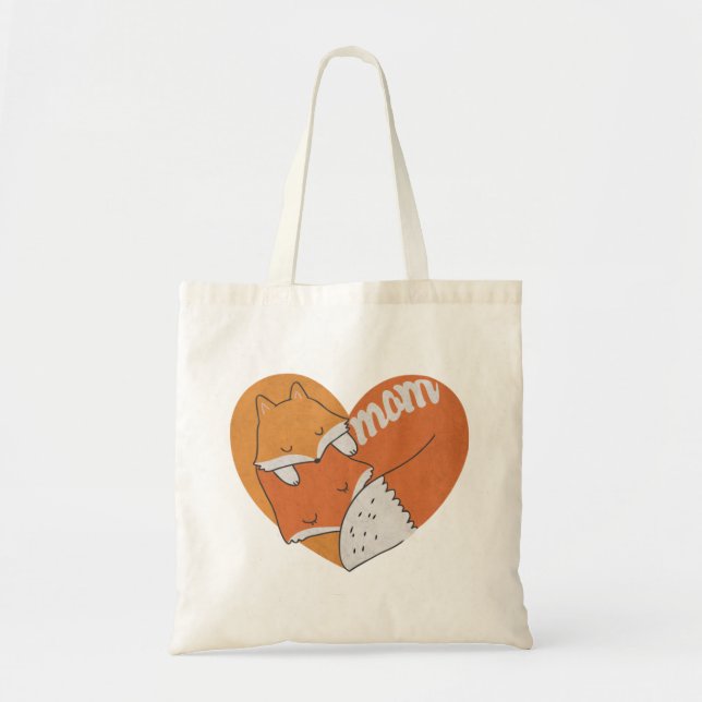 Tote Bag Mère Fox et bébé Fox amour (Devant)