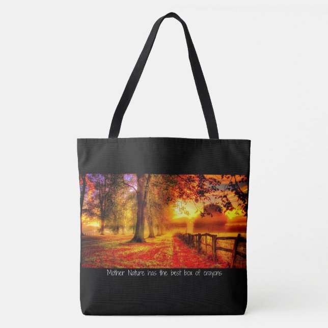 Tote Bag Mère Nature a la meilleure boîte de crayons (autom (Devant)