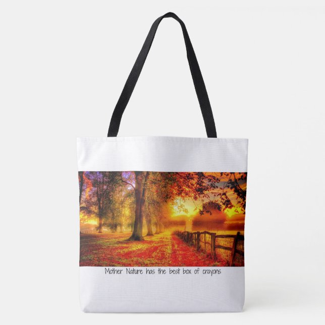 Tote Bag Mère Nature a la meilleure boîte de crayons (autom (Devant)