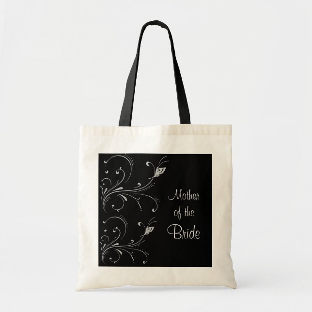Tote Bag Mère noire et blanche de rouleau de papillon de la (Devant)