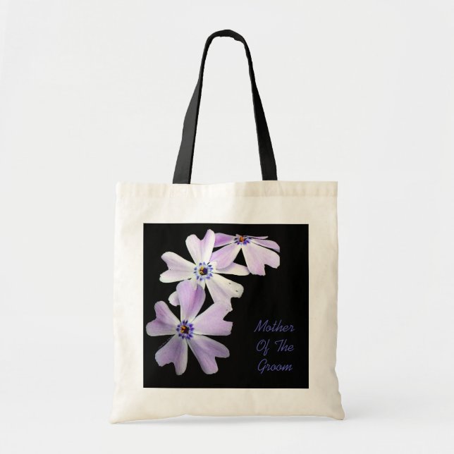 Tote Bag MÈRE pourpre de 3 fleurs du MARIÉ (Devant)