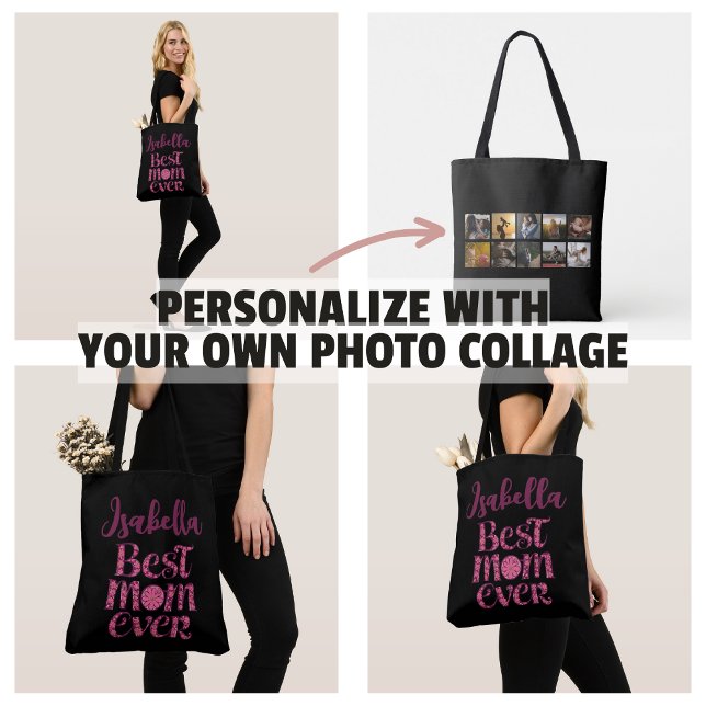 Tote Bag Mère's Keepsaké Photo Collage Citation tendance (Mother's Keepsake Photo Collage Trendy Quote Tote Bag
)