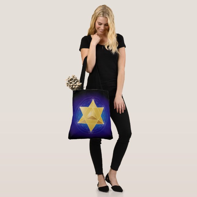 Tote Bag Merkaba Fleur de vie Géométrie sacrée Fourre-tout (Sur le modèle)