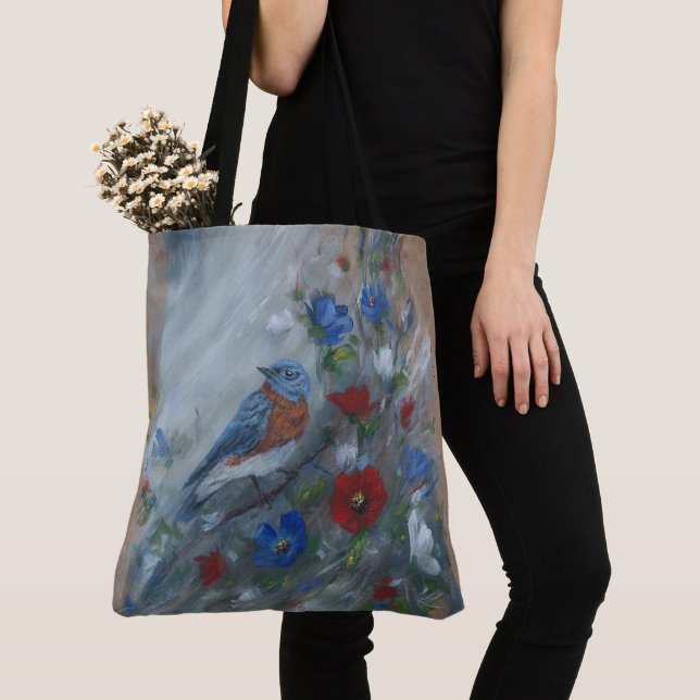 Tote Bag Merlebleu - Peinture USA (De près)