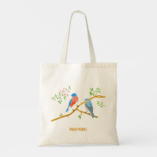Tote Bag Merles bleus (Dos)