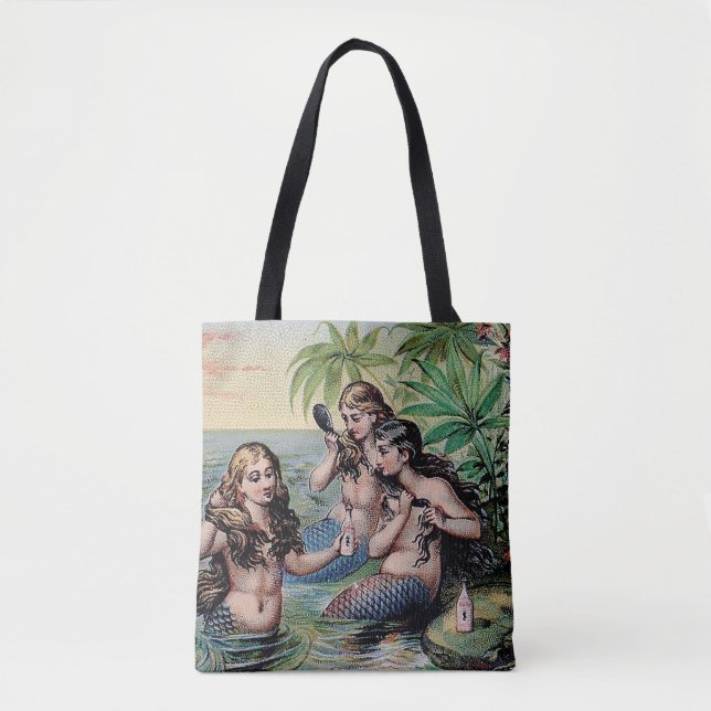 Tote Bag Mermaid Antique Magie Océan Nautique (Devant)