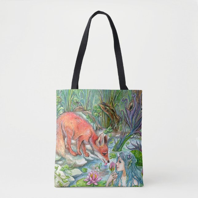 Tote Bag Mermaid et Fox (Devant)