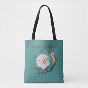 Tote Bag Mermaid Turquoise magnifique Monogramme sur toute