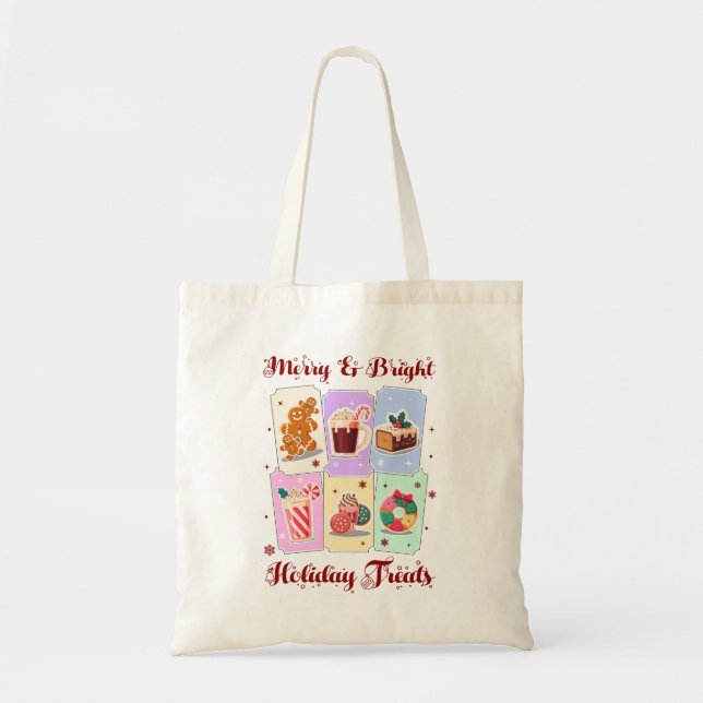 Tote Bag Merry and Bright Holiday Treats Christmas Dessert (Devant)