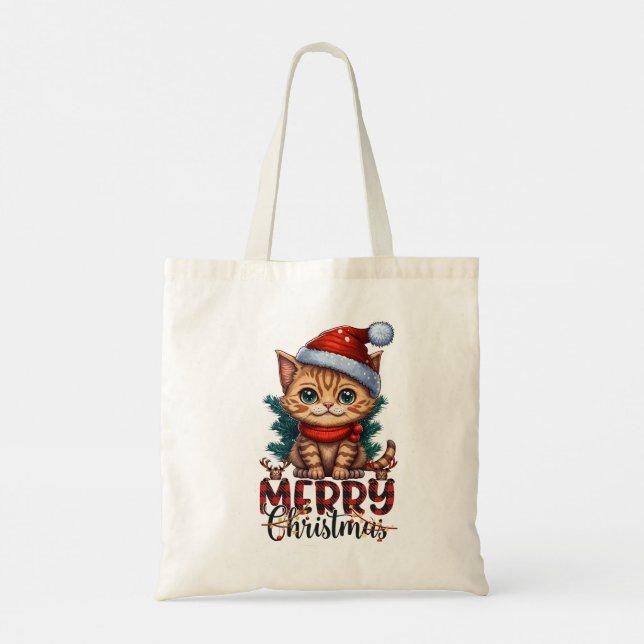 Tote Bag Merry Christmas Cat 2025 (Dos)