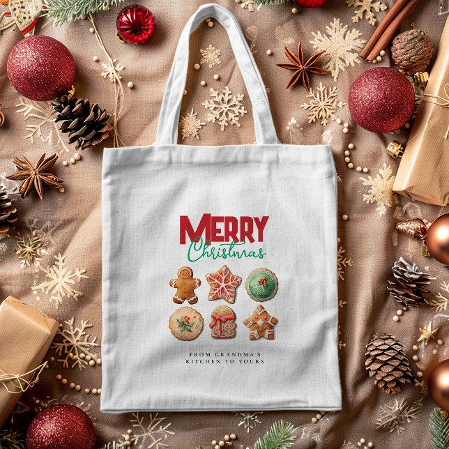 Tote Bag Merry Christmas Holiday Baking Festive Cookies (Créateur téléchargé)