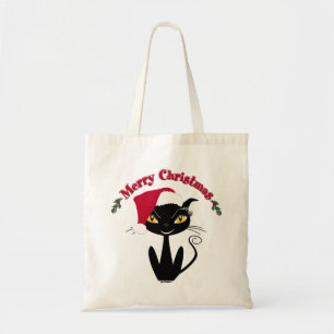 Tote Bag Merry Christmas Kitty Cat
