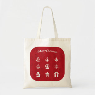 Tote Bag Merry Christmas Popular Icons set
